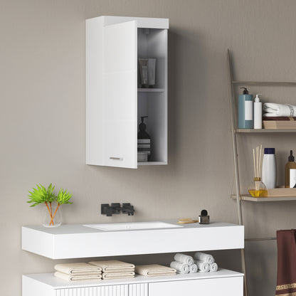 Bathroom Cabinet Wall Mounted Medicine Cabinet with Door, Adjustable Shelves 37.2 x 24.5 x 76.8 cm White