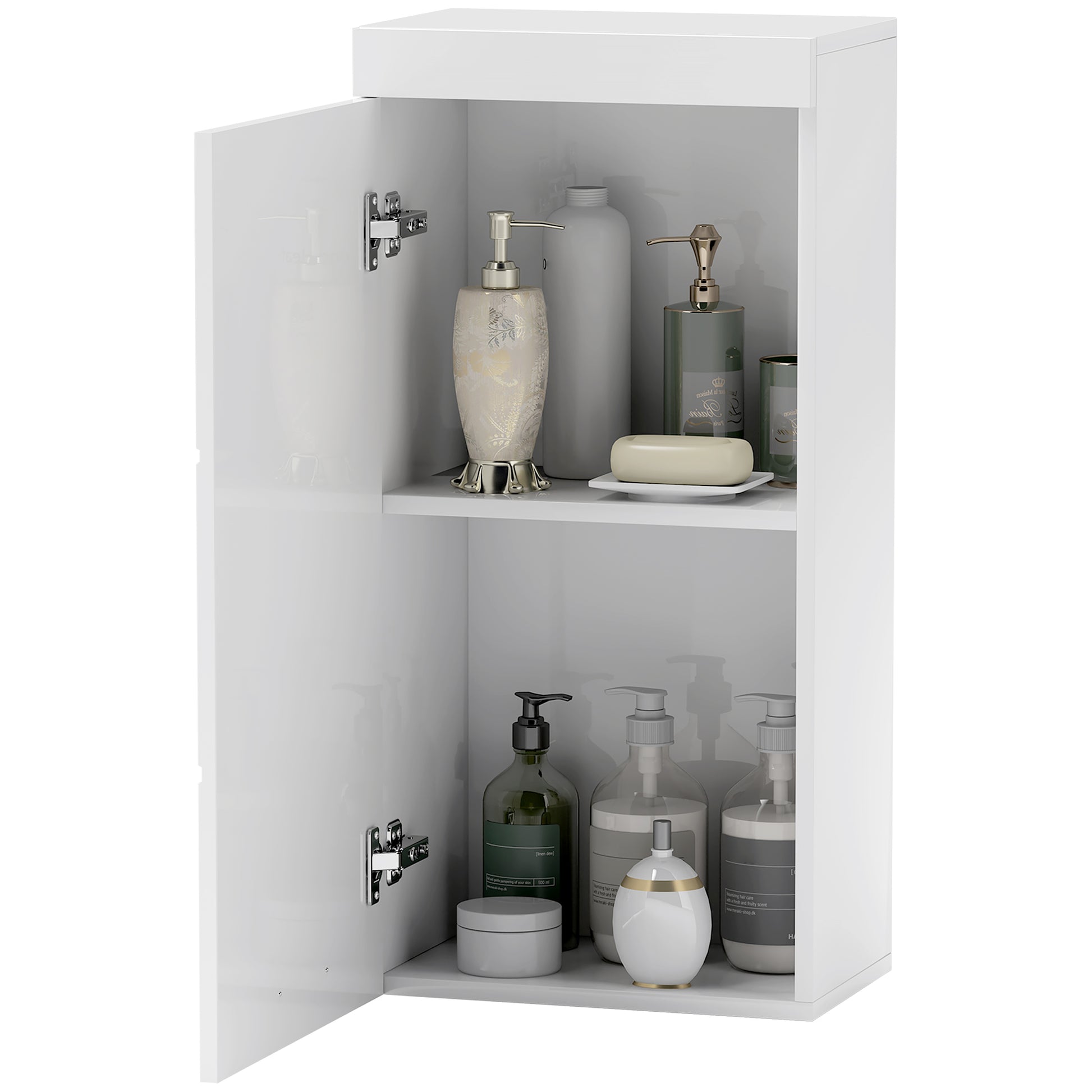 Bathroom Cabinet Wall Mounted Medicine Cabinet with Door, Adjustable Shelves 37.2 x 24.5 x 76.8 cm White