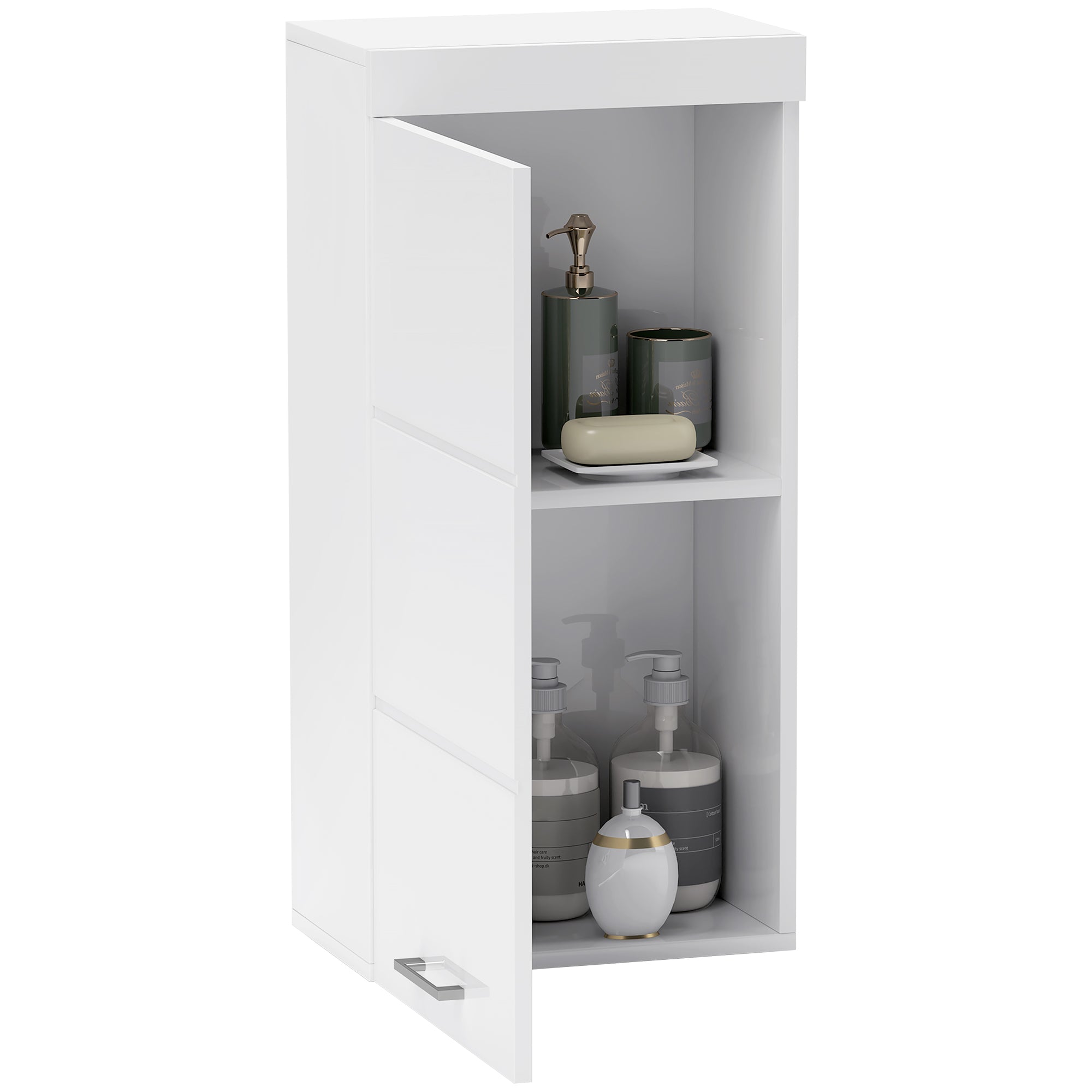 Bathroom Cabinet Wall Mounted Medicine Cabinet with Door, Adjustable Shelves 37.2 x 24.5 x 76.8 cm White