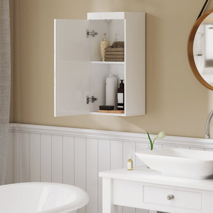 Bathroom Cabinet Wall Mounted Medicine Cabinet with Door, Adjustable Shelves 37.2 x 24.5 x 76.8 cm White