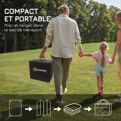 Outdoor Rug Reversible Rug Size 2.74L x 1.82W m - High Density 310 g/m² Gray and White PP