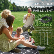 Outdoor Rug Reversible Rug Size 2.74L x 1.82W m - High Density 310 g/m² Gray and White PP