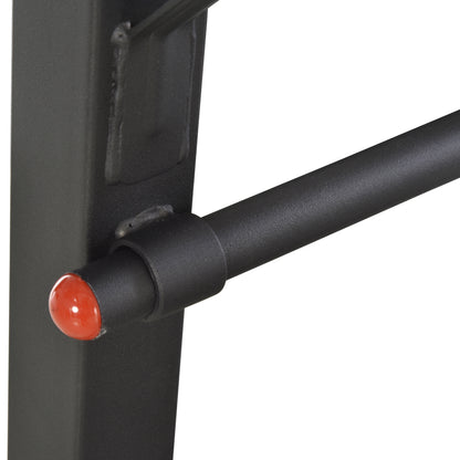 Workout Station Training Tower with Adjustable Height and 5-Position Reclining Backrest Chin-Up Fitness Bar Push-Ups Steel 108x178x202-238 cm Black