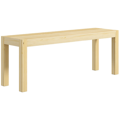 2-Seater Wooden Bench Country-style Kitchen Bench for Living Room, Kitchen, Entrance, Pine Wood, Supports up to 240 kg, 120 x 33 x 45 cm, Natural