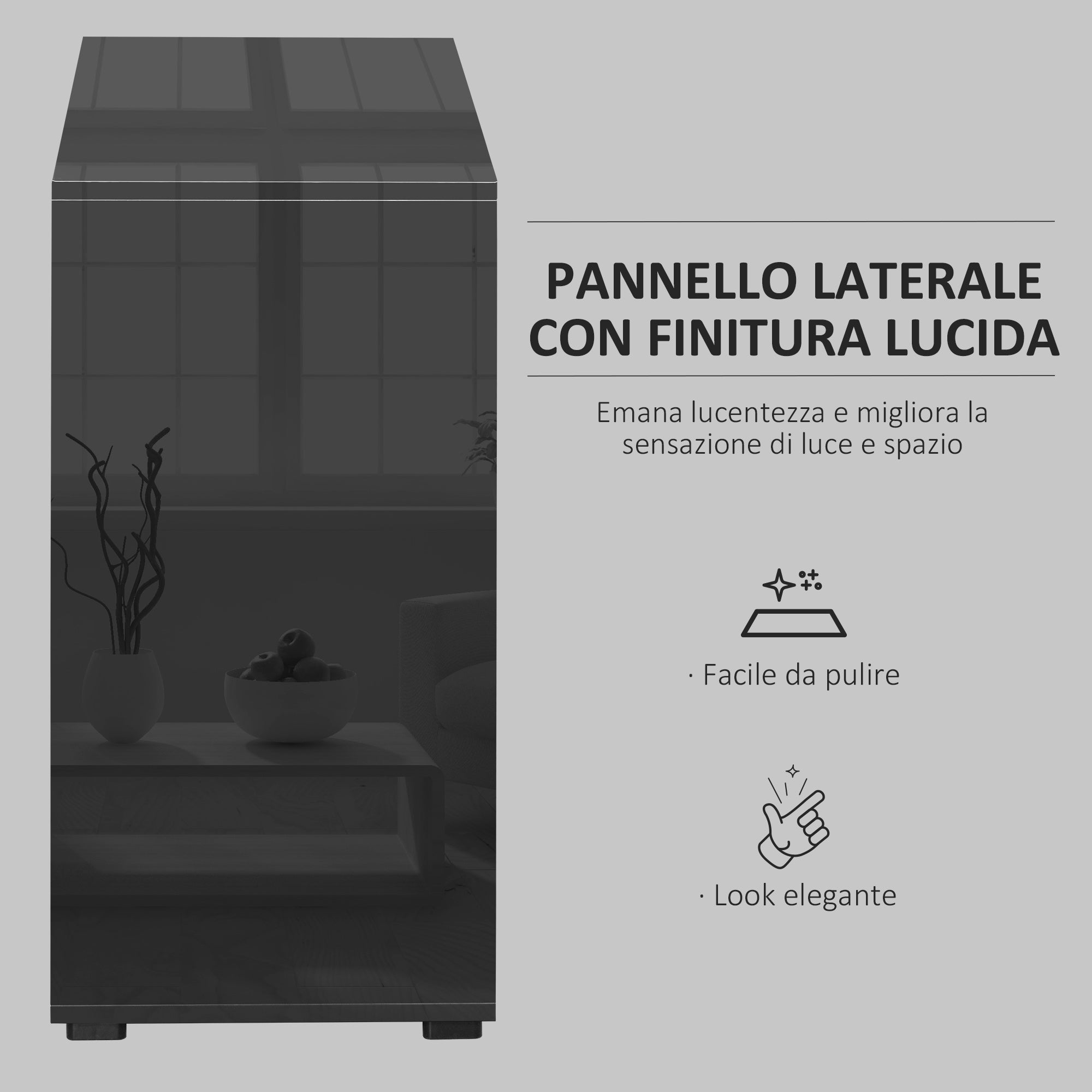 Cabinet with 2 Drawers and 2 Doors, Push-Open Design, Cabinet with 2 Drawers and 2 Doors for Home and Office, 79x36x74cm, Matte Black