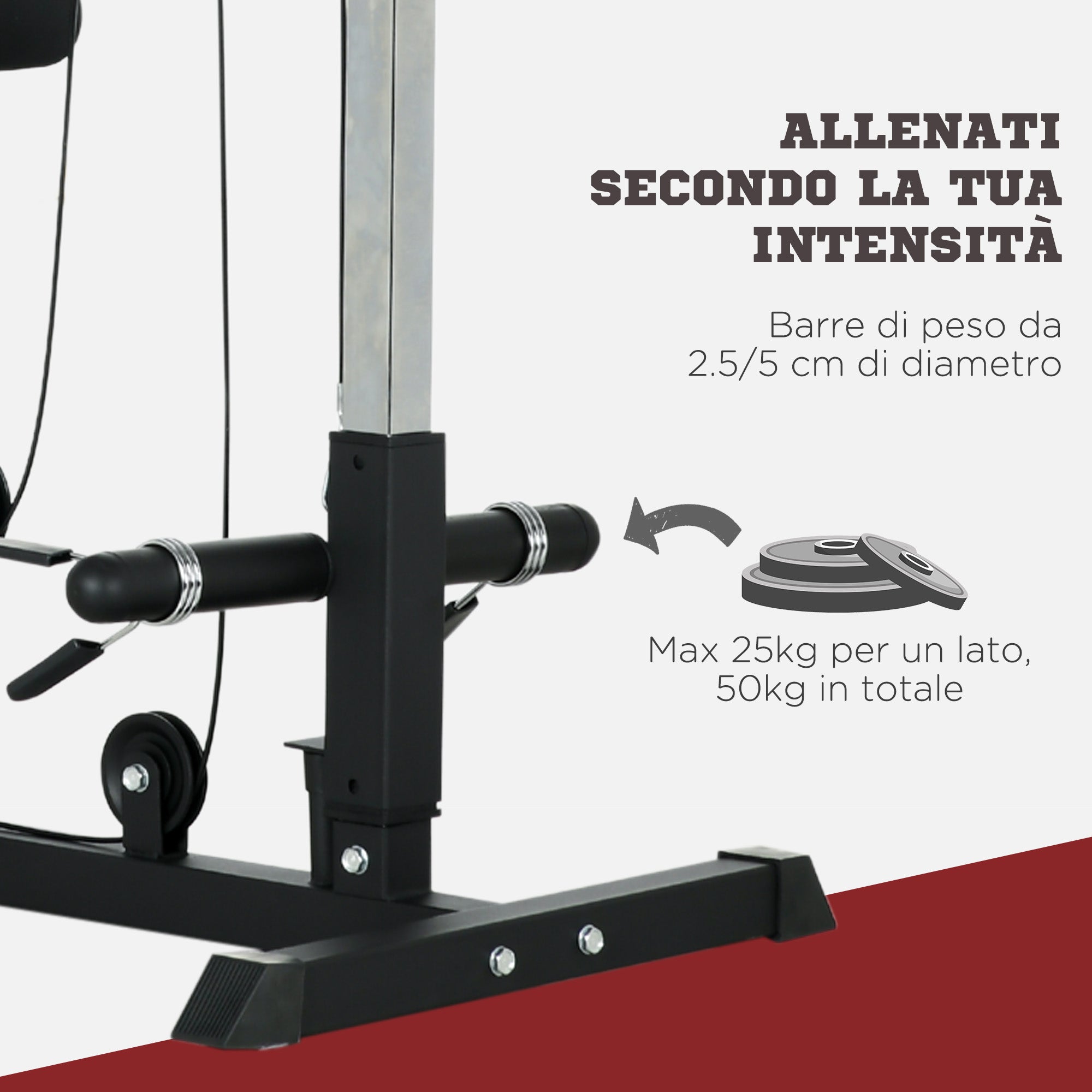 SPORTNOW Multifunction Fitness Station, Power Tower with Lat Machine, Adjustable Height Seat, Back Extension and Weight Plate Support, 140x108x197 cm, Black