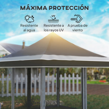 Foldable Gazebo 3.5x3.5x3 m Garden Canopy with Adjustable Height 4 Mesh Walls UV50+ Protection Waterproof and Carry Bag for Outdoor Parties Camping Dark Gray