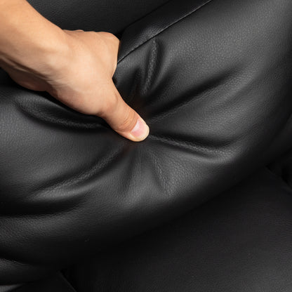 Office Chair, Ergonomic Desk Chair with Reclining Function, Lumbar Cushion, Height Adjustable Computer Chair with Footrest, Swivel Function, for Home Office, Faux Leather, Black