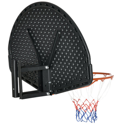 SPORTNOW Wall Mounted Basketball Hoop Backboard Rim for Indoor and Outdoor 110x90x70 cm Black and Yellow