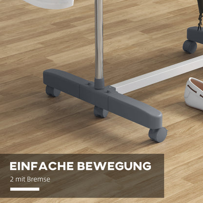 Clothes Rack Tower Cloth Dryer with 3 Levels, Foldable Wings, Wheels, Tower Clothes Stand for Indoor and Outdoor, 142 x 55 x 152 cm, Gray