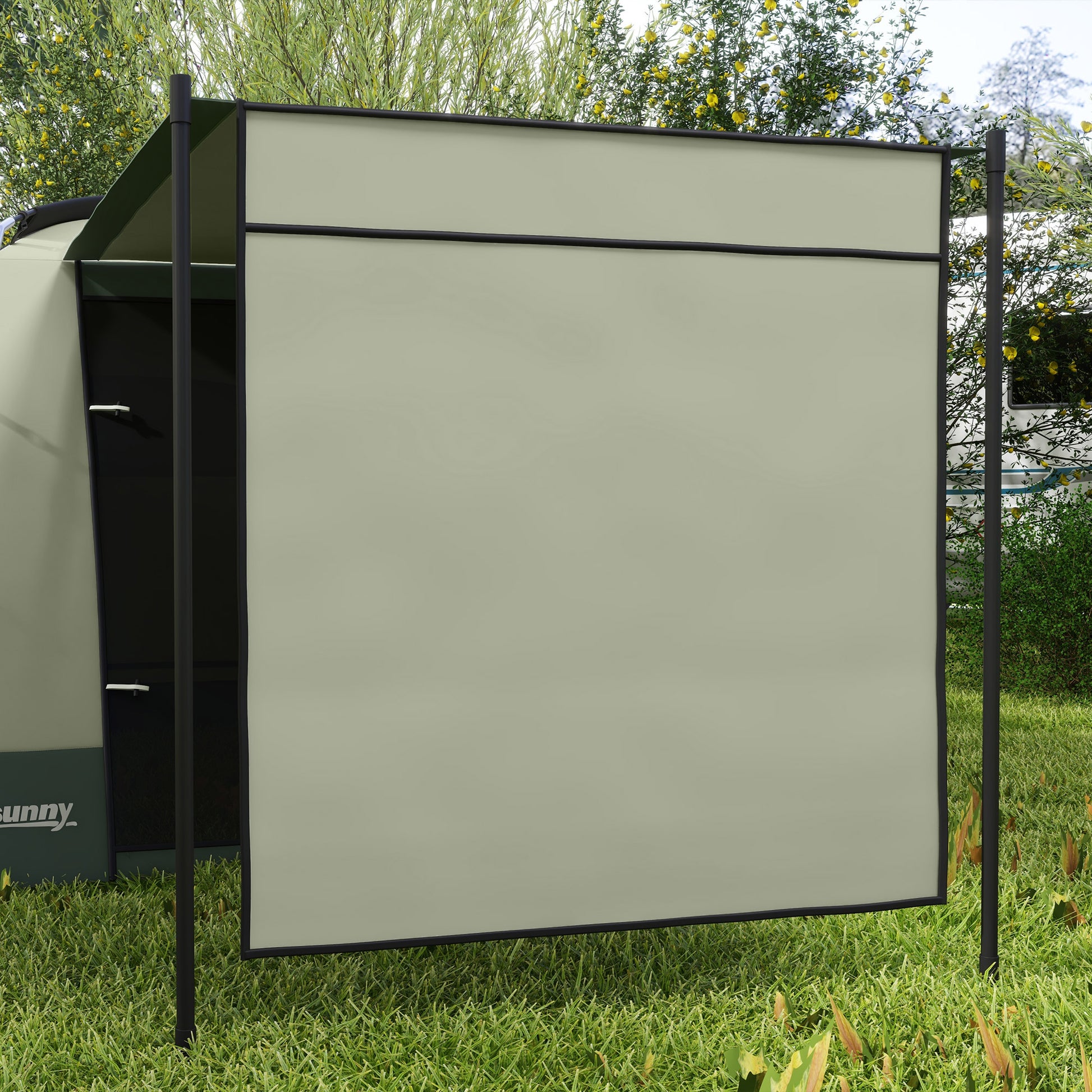 Waterproof Camping Tent with Separate Night and Day Area, Polyester Family Tent, 460x300x200 cm, Green