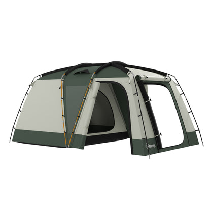 Waterproof Camping Tent with Separate Night and Day Area, Polyester Family Tent, 460x300x200 cm, Green