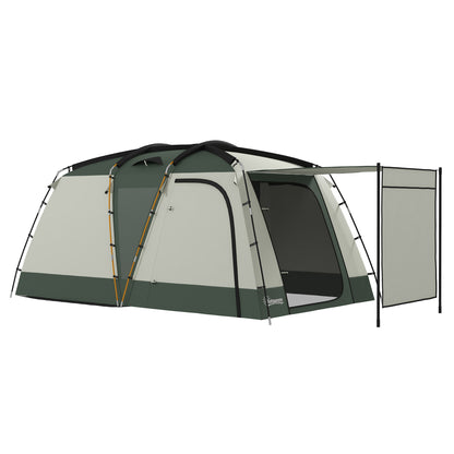 Waterproof Camping Tent with Separate Night and Day Area, Polyester Family Tent, 460x300x200 cm, Green