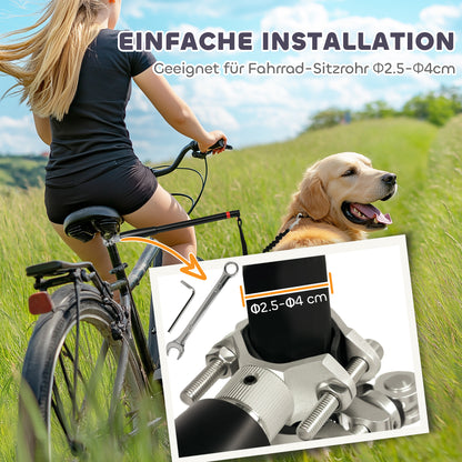 Dog Bike Leash Easy Installation and Removal Dog Leash for Bicycle, Cycling, Training, Jogging, Black