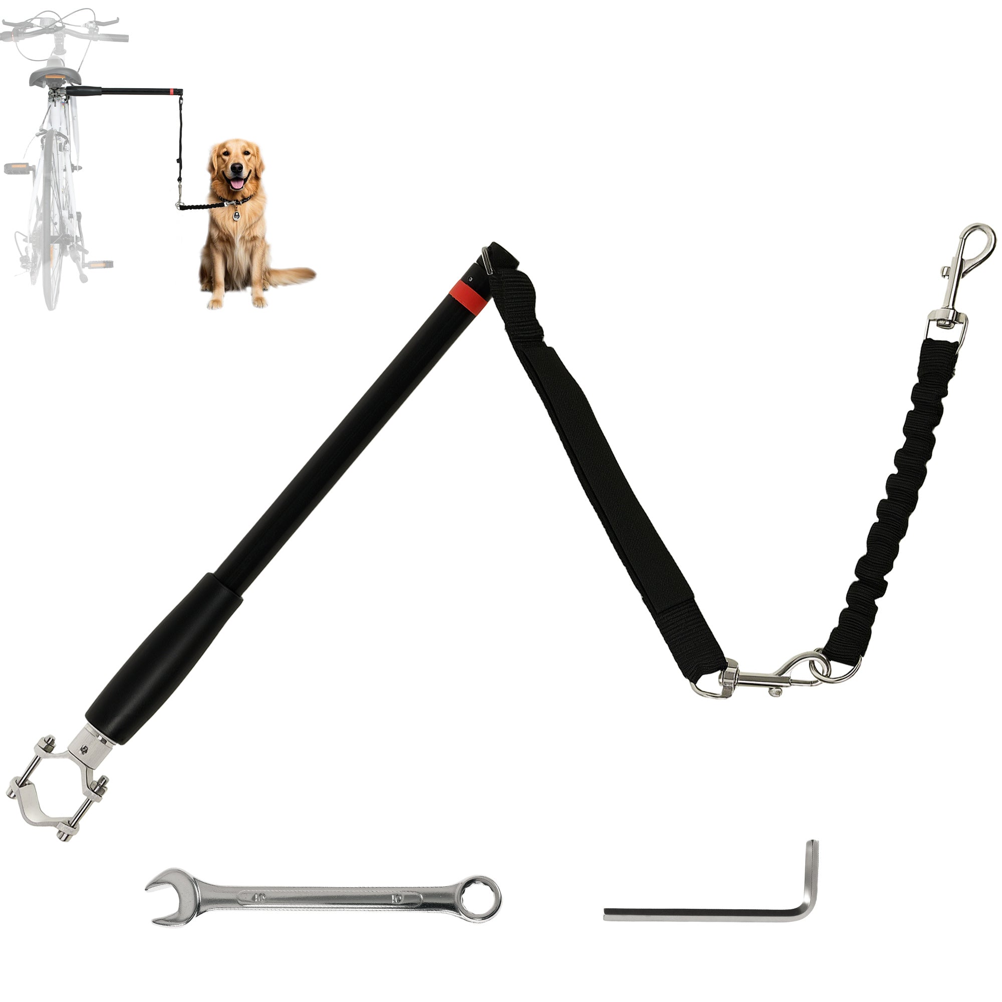 Dog Bike Leash Easy Installation and Removal Dog Leash for Bicycle, Cycling, Training, Jogging, Black
