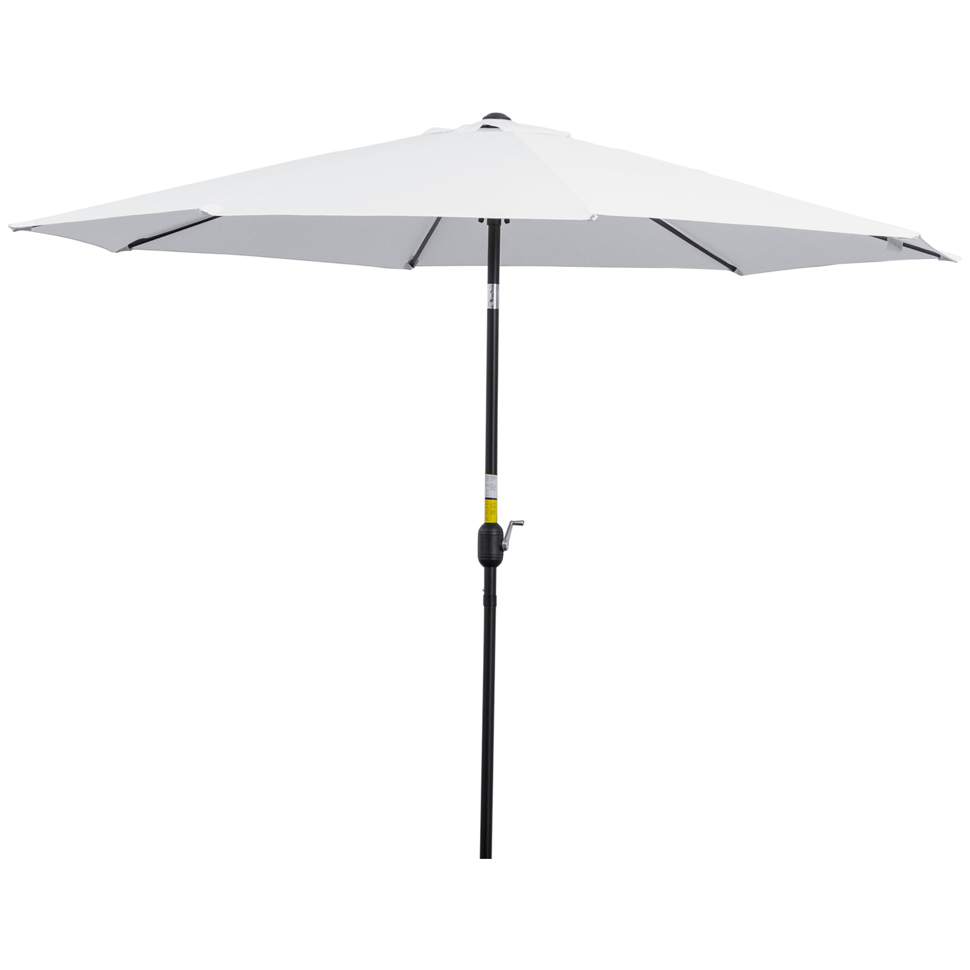 Garden Umbrella Ø295x250 cm with Crank Outdoor Parasol with Tilt Mechanism and Detachable Metal Pole for Patio Pool Terrace White