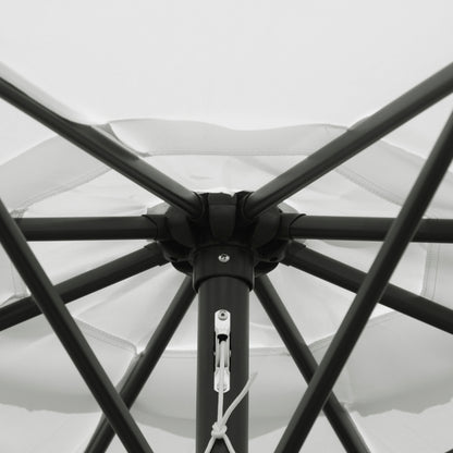 Garden Umbrella Ø295x250 cm with Crank Outdoor Parasol with Tilt Mechanism and Detachable Metal Pole for Patio Pool Terrace White