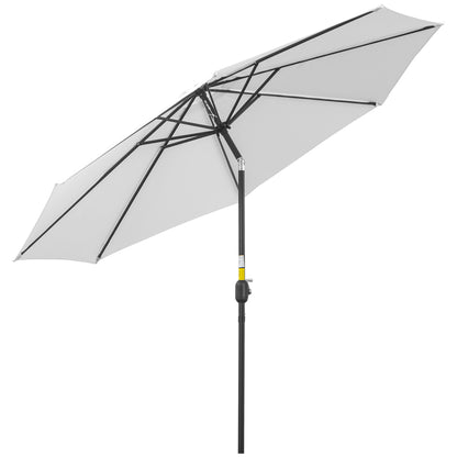 Garden Umbrella Ø295x250 cm with Crank Outdoor Parasol with Tilt Mechanism and Detachable Metal Pole for Patio Pool Terrace White