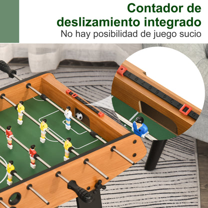 Foldable Foosball Table Soccer Game with 22 Players Foosball for Kids and Adults with 2 Scorers 98x42x62.5 cm Natural and Black