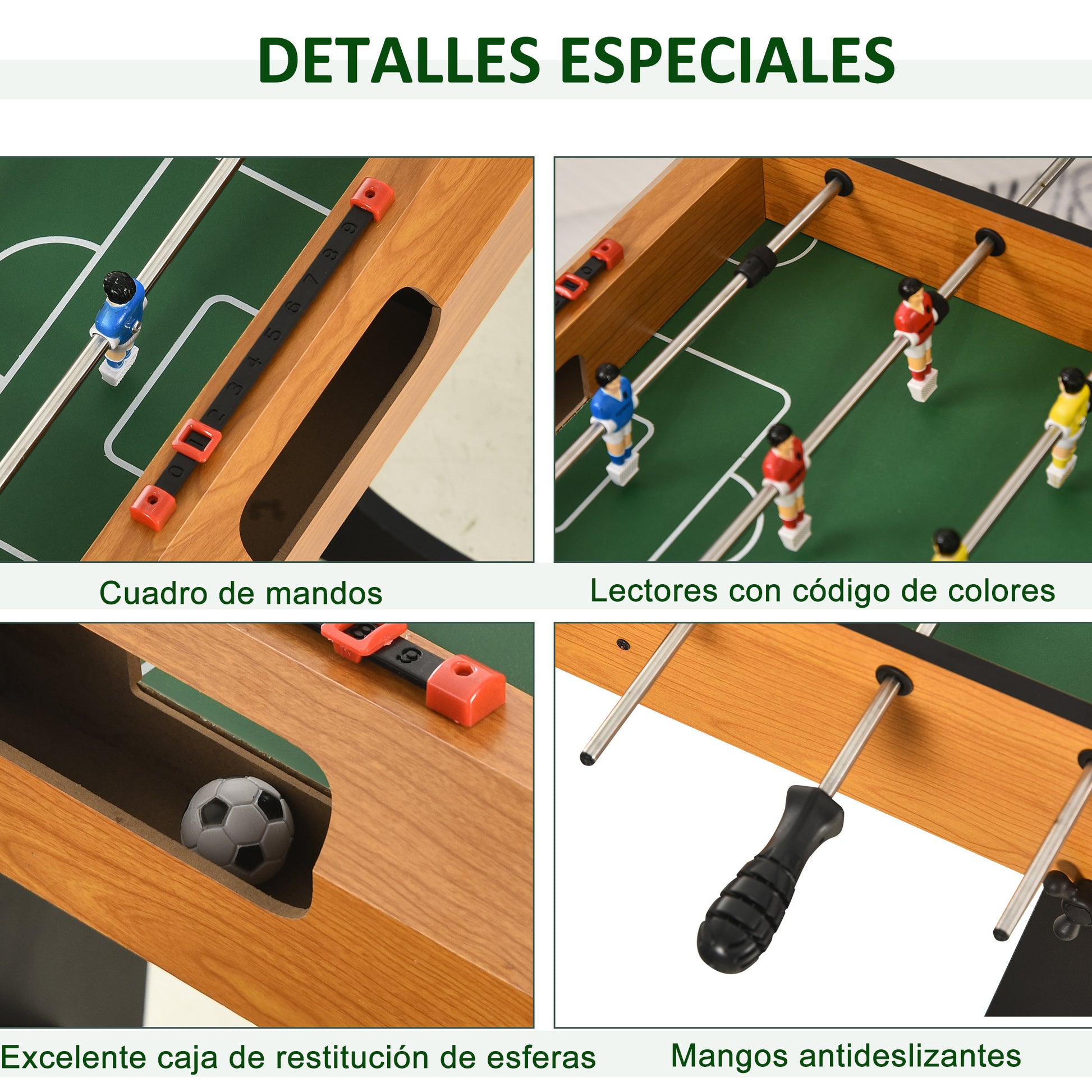 Foldable Foosball Table Soccer Game with 22 Players Foosball for Kids and Adults with 2 Scorers 98x42x62.5 cm Natural and Black
