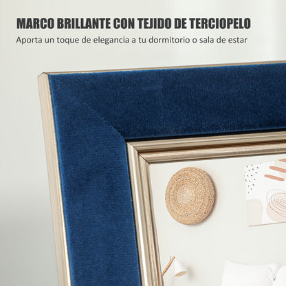 Full-Length Mirror 150x50 cm Freestanding or Wall-Mounted Mirror with Velvet Frame and Stand for Living Room Bedroom Blue