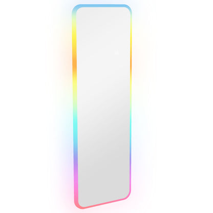 Full-Length Mirror with LED Lights 120x40 cm Rectangular Wall Mirror Adjustable with 7 Colors RGB Lighting and Memory Function for Bedroom Dressing Room