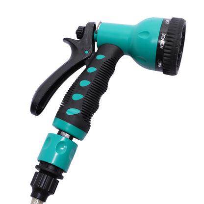 Retractable Hose Reel 10m with 7 Watering Modes Automatic Rewind System with Locking Connector for Garden Lawn 28x14x34 cm Black and Green