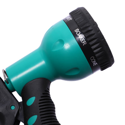 Retractable Hose Reel 10m with 7 Watering Modes Automatic Rewind System with Locking Connector for Garden Lawn 28x14x34 cm Black and Green