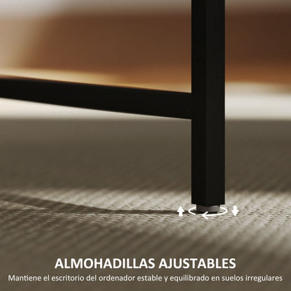 Industrial Desk with LED Lights Power Outlets Monitor Stand Remote Control Computer Desk for Office Study 100x50x90.5 cm Rustic Brown