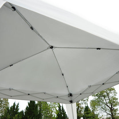 Folding Pavilion 2.4x2.4m Gazebo with UV Protection, Party Tent including Carry Bag for Garden, Balcony, Steel White