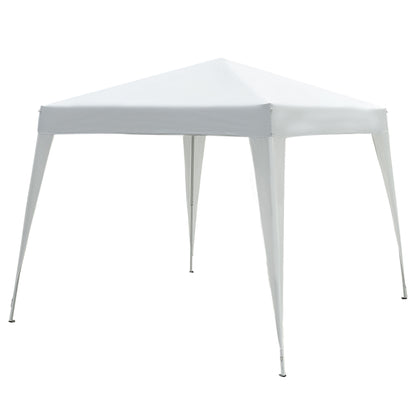 Folding Pavilion 2.4x2.4m Gazebo with UV Protection, Party Tent including Carry Bag for Garden, Balcony, Steel White