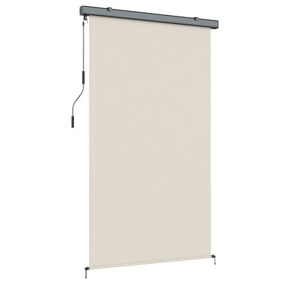 Cordless Outdoor Roller Blind, UPF50+ Waterproof Shade for Porch, Balcony or Gazebo, 98.4 x 63 in (250 x 160 cm), Cream