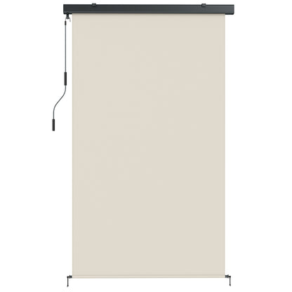 Cordless Outdoor Roller Blind, UPF50+ Waterproof Shade for Porch, Balcony or Gazebo, 98.4 x 63 in (250 x 160 cm), Cream