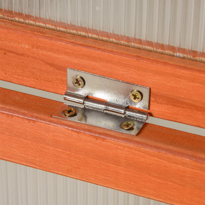 Wooden and Polycarbonate Mini Greenhouse 90 x 46 x 40 cm Weatherproof Seedling Box for Garden Plant Bed Orange