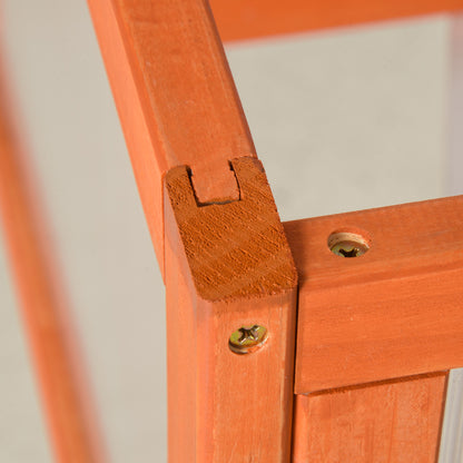 Wooden and Polycarbonate Mini Greenhouse 90 x 46 x 40 cm Weatherproof Seedling Box for Garden Plant Bed Orange