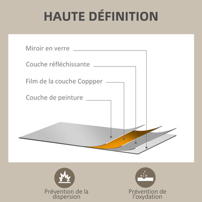 Square Wall Mirror 50 x 50 cm, black wooden frame, ideal for bathroom, living room, or bedroom