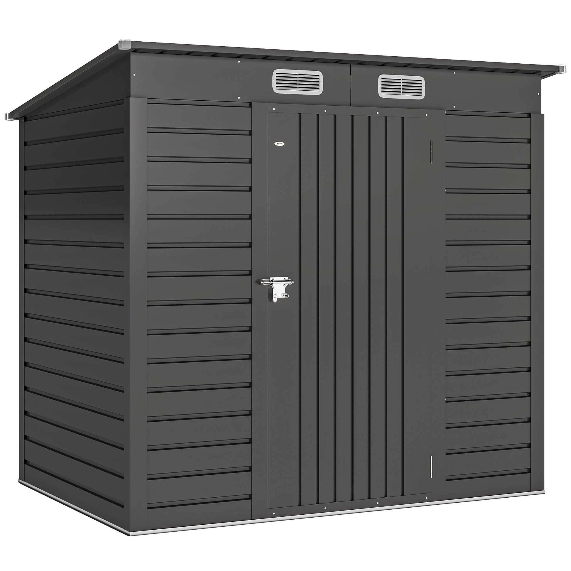 Metal Garden Shed 2.5m² Garden Cabin 191 x 130 x 183 cm Tool Storage Shed with Included Gloves, Lockable Door, and 2 Vents - Gray