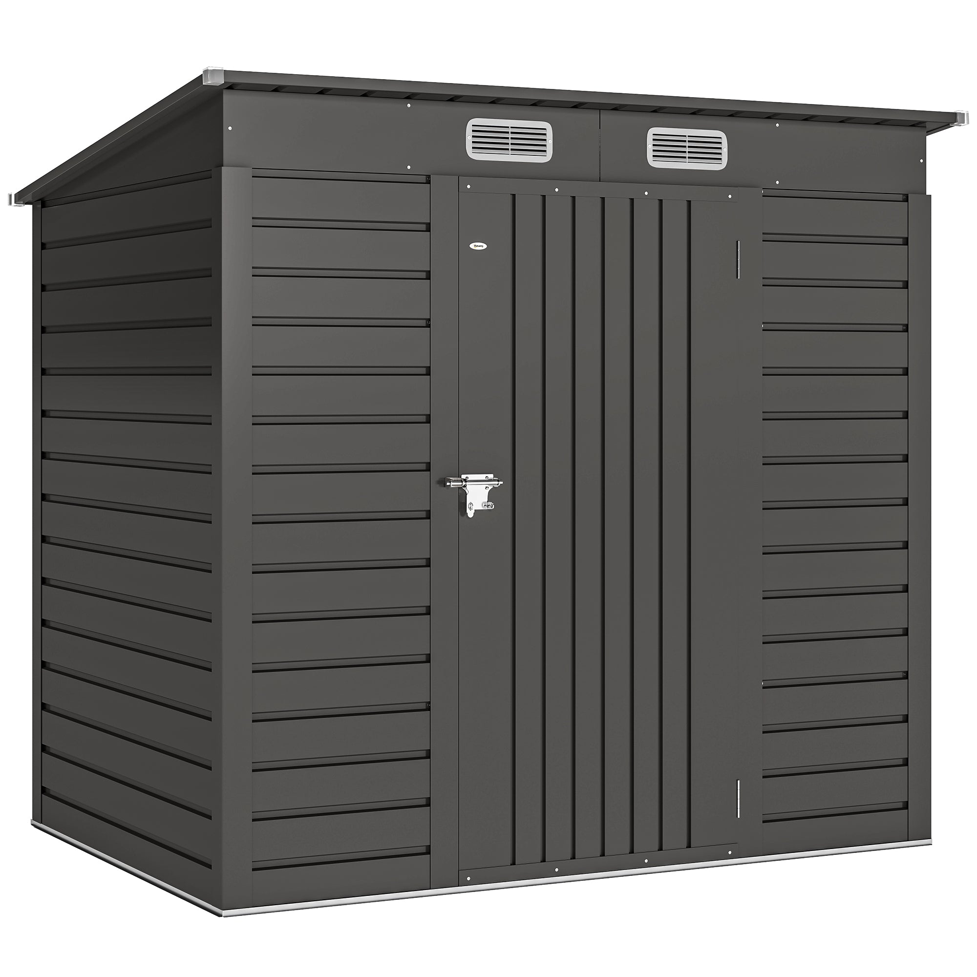 Metal Garden Shed 2.5m² Garden Cabin 191 x 130 x 183 cm Tool Storage Shed with Included Gloves, Lockable Door, and 2 Vents - Gray