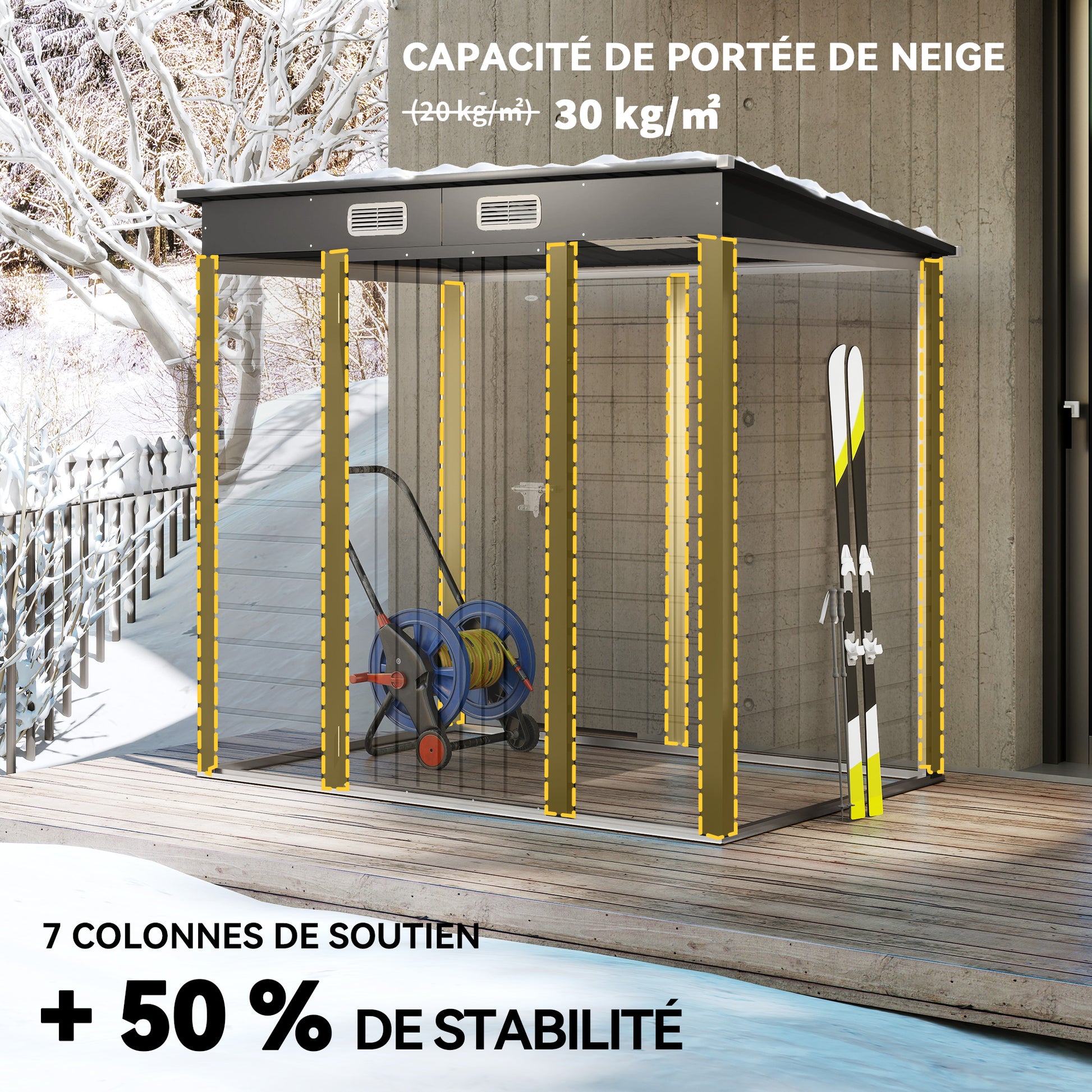 Metal Garden Shed 2.5m² Garden Cabin 191 x 130 x 183 cm Tool Storage Shed with Included Gloves, Lockable Door, and 2 Vents - Gray