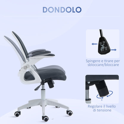 Ergonomic Office Chair with Mesh Backrest and Padded Seat, Adjustable Height, 65.5x61.5x88-97.5cm, Dark Grey