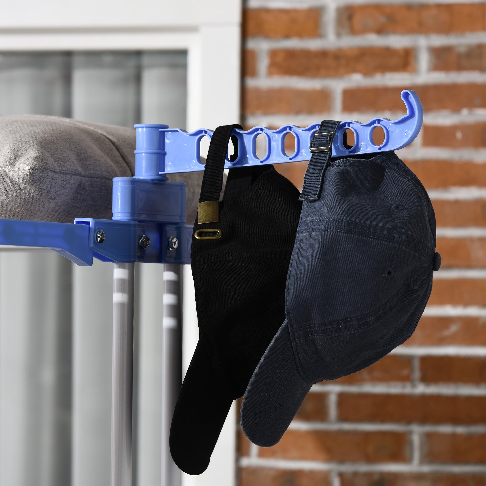 Clothes Rack Tower Clothes Stand with Wheels with 4 Levels Stand Dryer Extendable Clothes Tower for Indoor and Outdoor Steel Blue 73 x 45.5 x 177cm