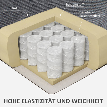 Recliner Chair TV Armchair with Reclining Function, Rocking Function, Swivel TV Chair with Footrest, Pocket Spring and Cup Holder, for Living Room, Dark Gray