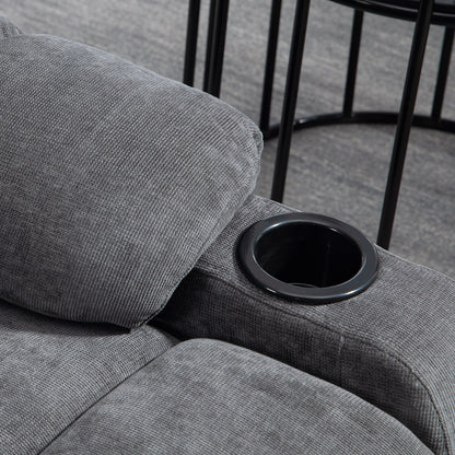 Recliner Chair TV Armchair with Reclining Function, Rocking Function, Swivel TV Chair with Footrest, Pocket Spring and Cup Holder, for Living Room, Dark Gray