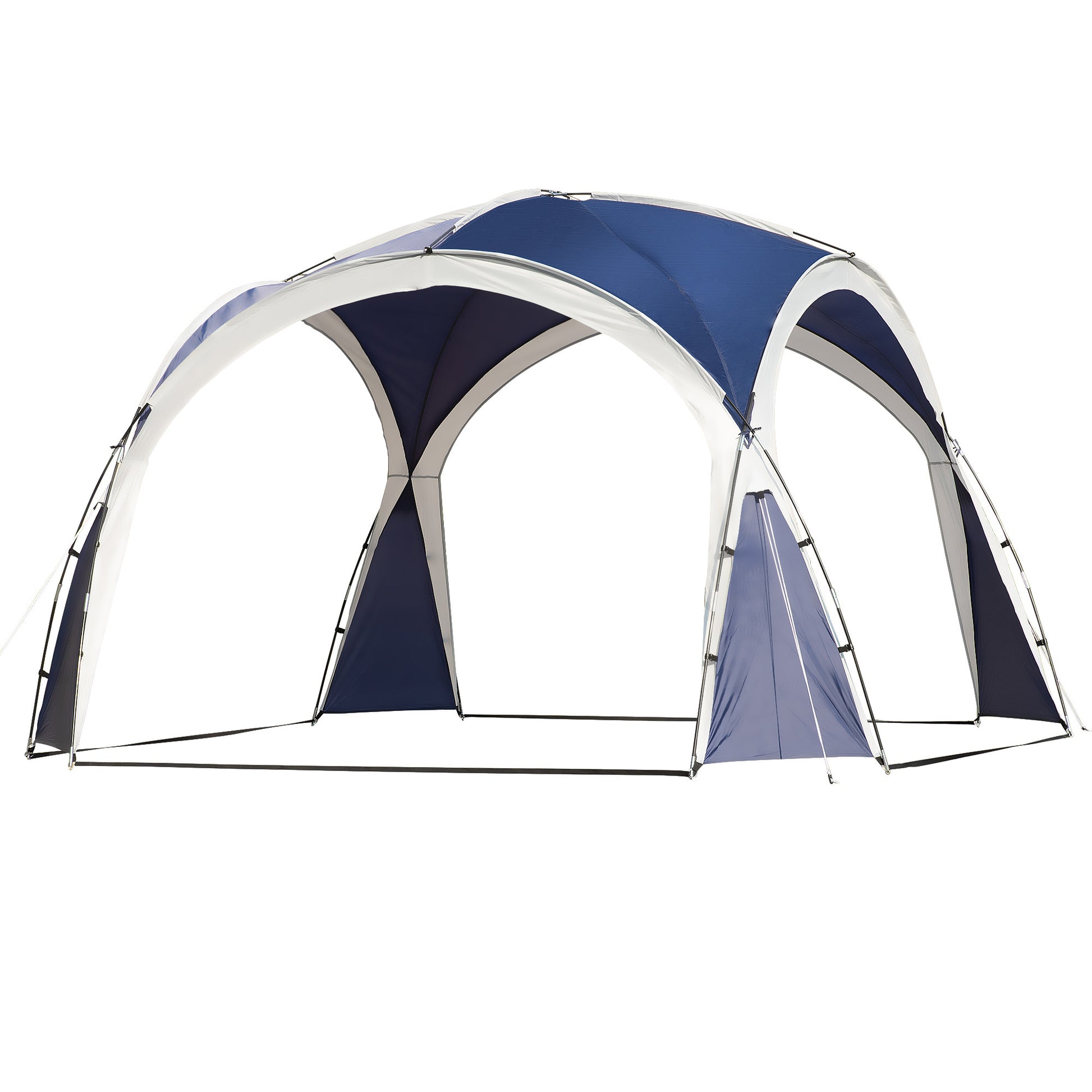 Event Shelter 3.5 x 3.5m Pavilion with Hook Door, Rain Protection with Sturdy Steel Poles, Garden Gazebo with UV Protection, Sunshade for Camping, Garden Festivals Blue