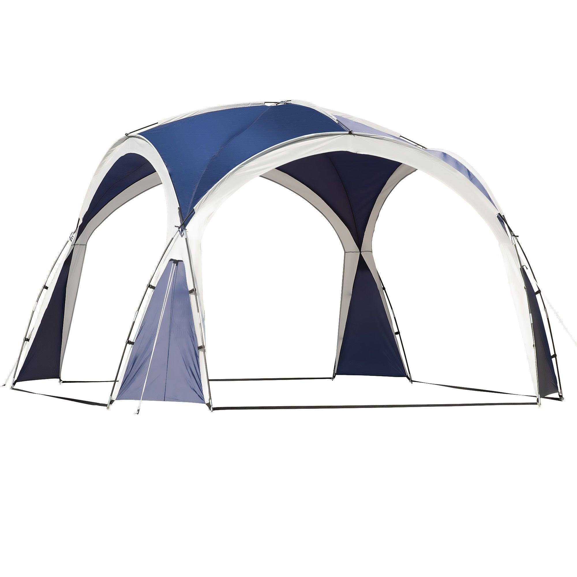 Event Shelter 3.5 x 3.5m Pavilion with Hook Door, Rain Protection with Sturdy Steel Poles, Garden Gazebo with UV Protection, Sunshade for Camping, Garden Festivals Blue