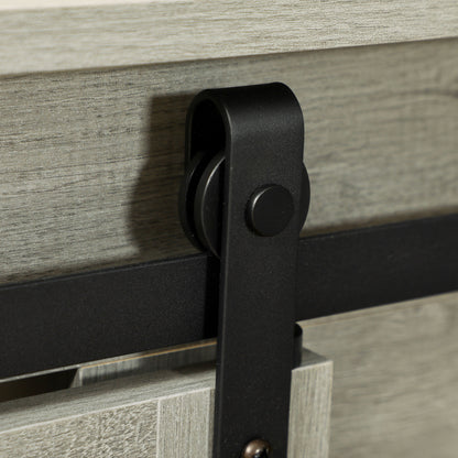 Dog Cage Furniture with Two-Room Option, 2 Doors Modern Metal Dog Box for Indoor Home, Doghouse for Large Dogs up to 30 kg, Doghouse 120 x 60 x 88.5 cm Gray