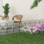 Set of 8 decorative garden fences, black metal borders with ornaments - 264 x 61 cm black