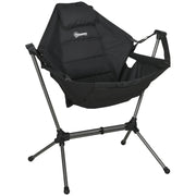Hammock Camping Chair Foldable Garden Armchair Director's Chair Folding Chair with Bag up to 120kg Load Capacity, Oxford, Black