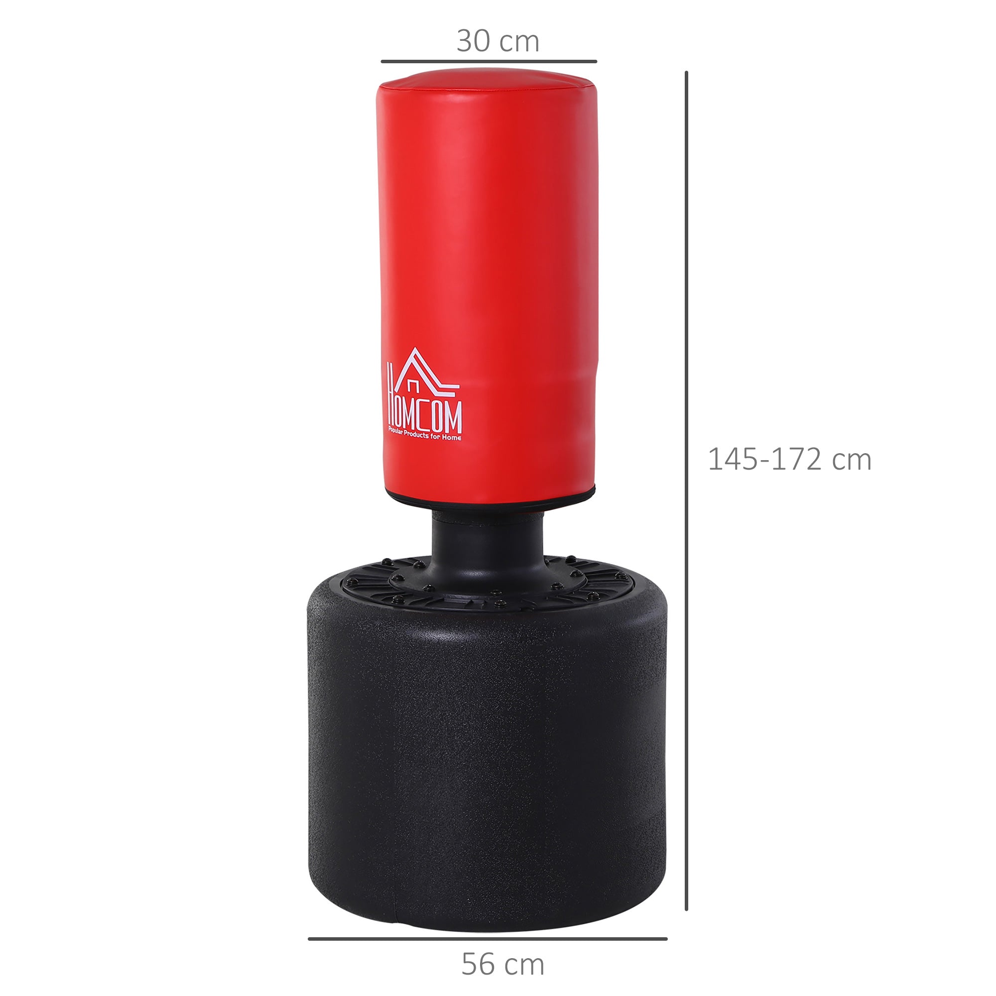 Heavy Duty Freestanding Boxing Bag with Adjustable Height (145-172cm), Boxing Bag Base to Fill with Water (100kg) Sand (120kg)