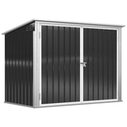 Trash Can Box Trash Bin Storer Lockable Equipment Box for 2 Trash Cans Steel 178.5 x 104.5 x 128.5/113 cm Black